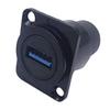 Разъем для монтажа на панель USB3.0, гнездо-гнездо, стабильная передача данных, D-тип, USB-разъем для 86 панелей шкафа, черный