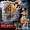 Halloween Decoration White Spider Web Stretchable Cotton Cobweb Decor with 100 Plastic Spiders Safe Indoor Halloween Props