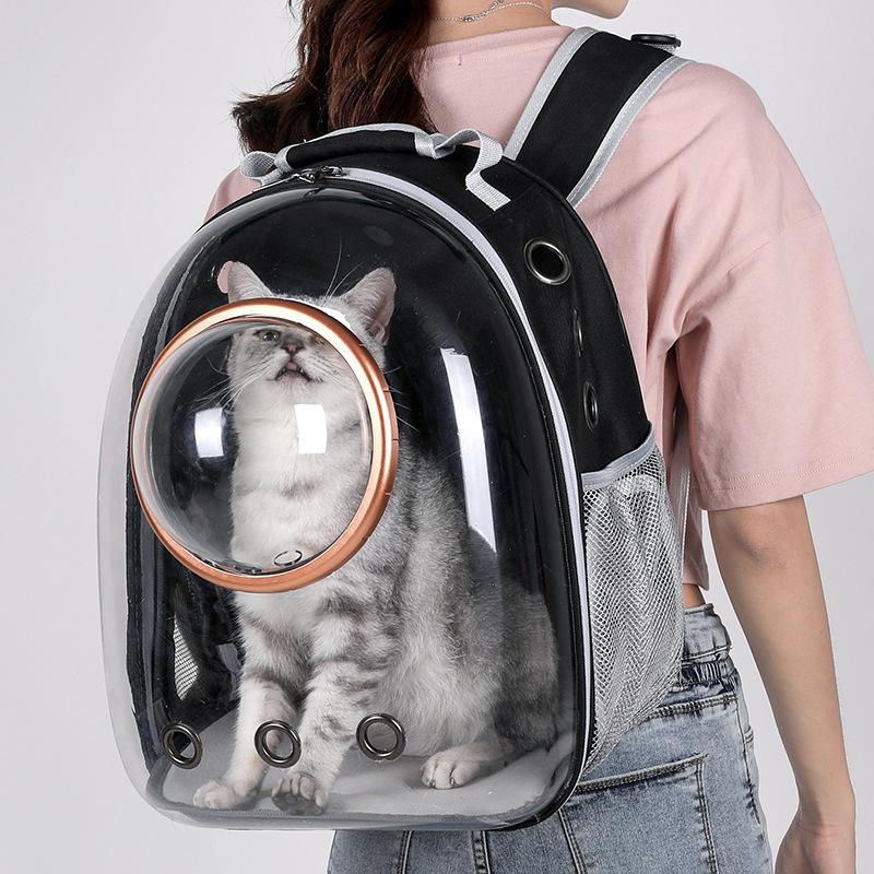 Large Animal Luxury Elegant Portable Pet Backpack Space Capsule Design Double Shoulder Straps Zipper Closure for Outdoor Use