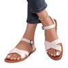 Large Size Flat Sandals Women Summer New Round Head Open Toe One Word Buckle Strap Outer Wear Sandals