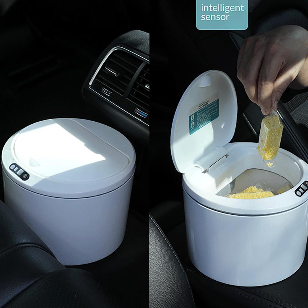 Desktop Sensor Trash Can Battery Operated Automatic Mini Waste Basket with Lid for Desk and Vehicle