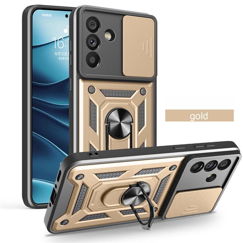 Для Samsung Galaxy A06 A16 A26 A36 A56 Чехол Защитный Чехол для Телефона Бронированный Чехол со Сдвижной Крышкой для Объектива Для Samsung A 06 16 26 36 56 Автомобильный Держатель Кольцо Задняя Крышка