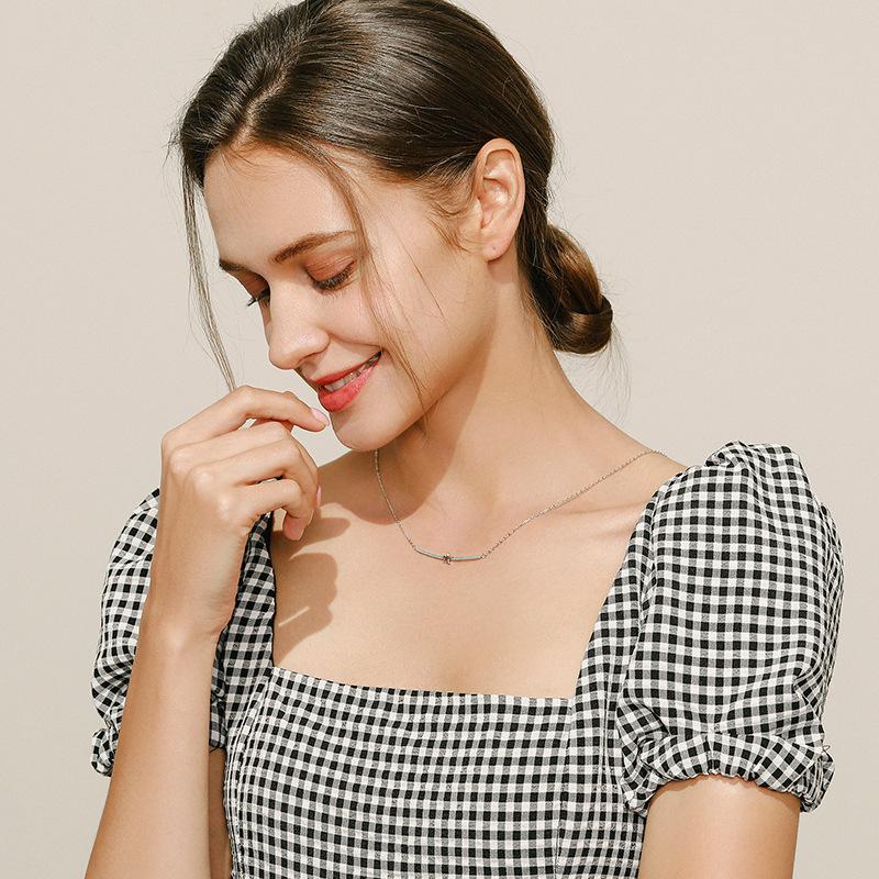 Танциз S925 стерлингового серебра Роскошное индивидуальное ожерелье с подвеской женское классическое ожерелье прилива