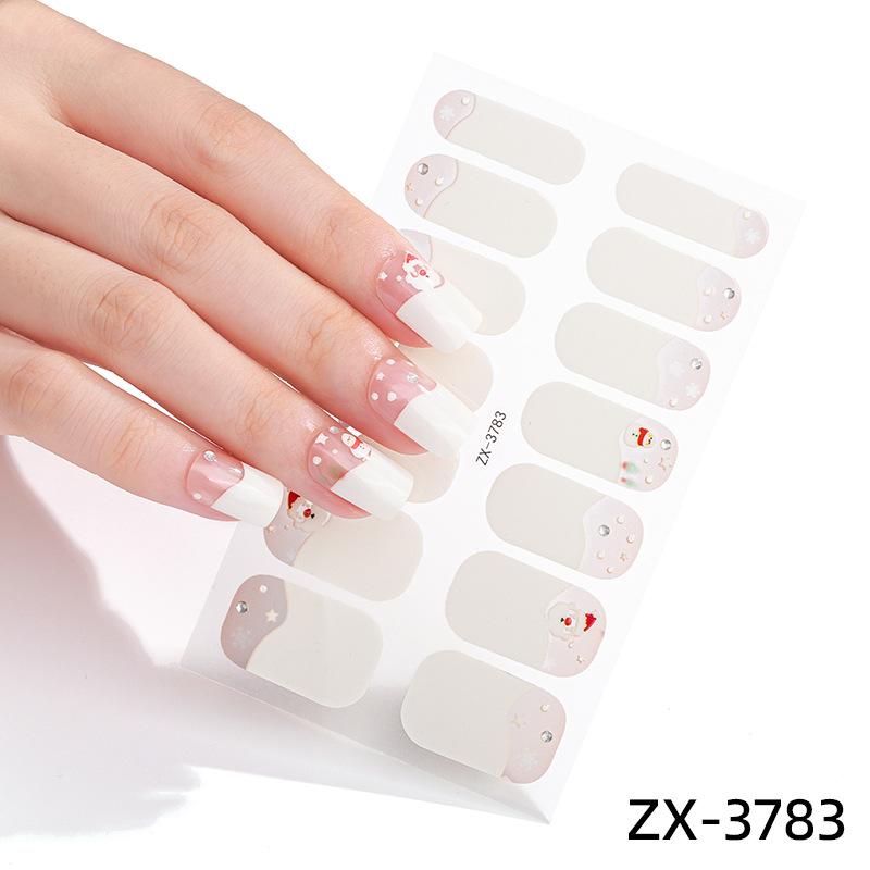ZX 3D Waterproof No-Cure Gel Nail Wraps, Full Cover Japanese & Korean Style Spring & Summer Nail Stickers, Nail Patch Films
