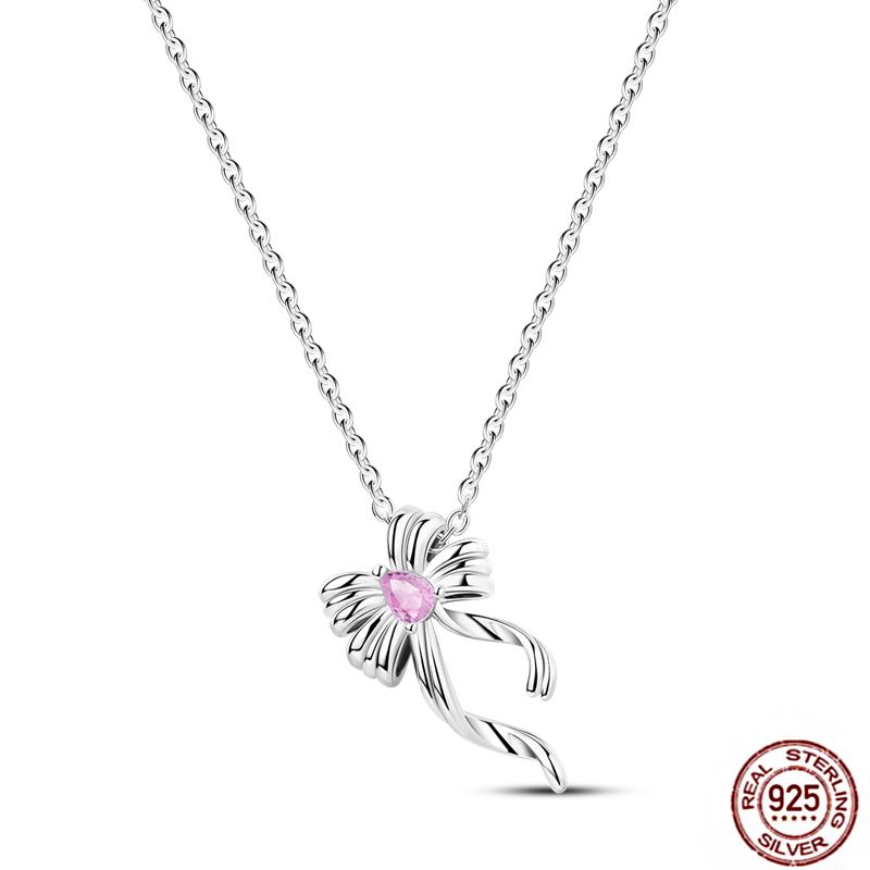 Copper Pendant Necklace Pink Heart Star Moon Firefly Plant Charm Basic Chain Necklaces Original Festival Jewelry For Women G