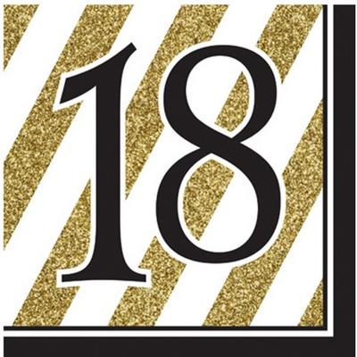 Преобразование черных и золотых салфеток Milestone (упаковка из 16 шт.)