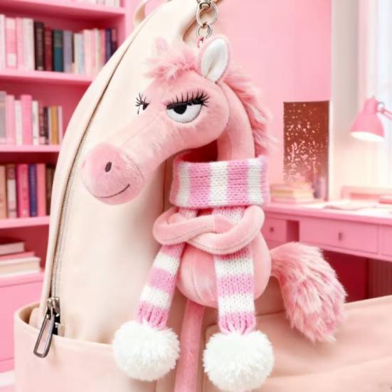 Yousheng Крутой Черный Конь Плюшевый Брелок Мягкая Набивная Игрушка Подвеска для Сумки Рюкзака Ключей Подарок Ручной Работы для Девочек Мальчиков Друзей Семьи День Рождения