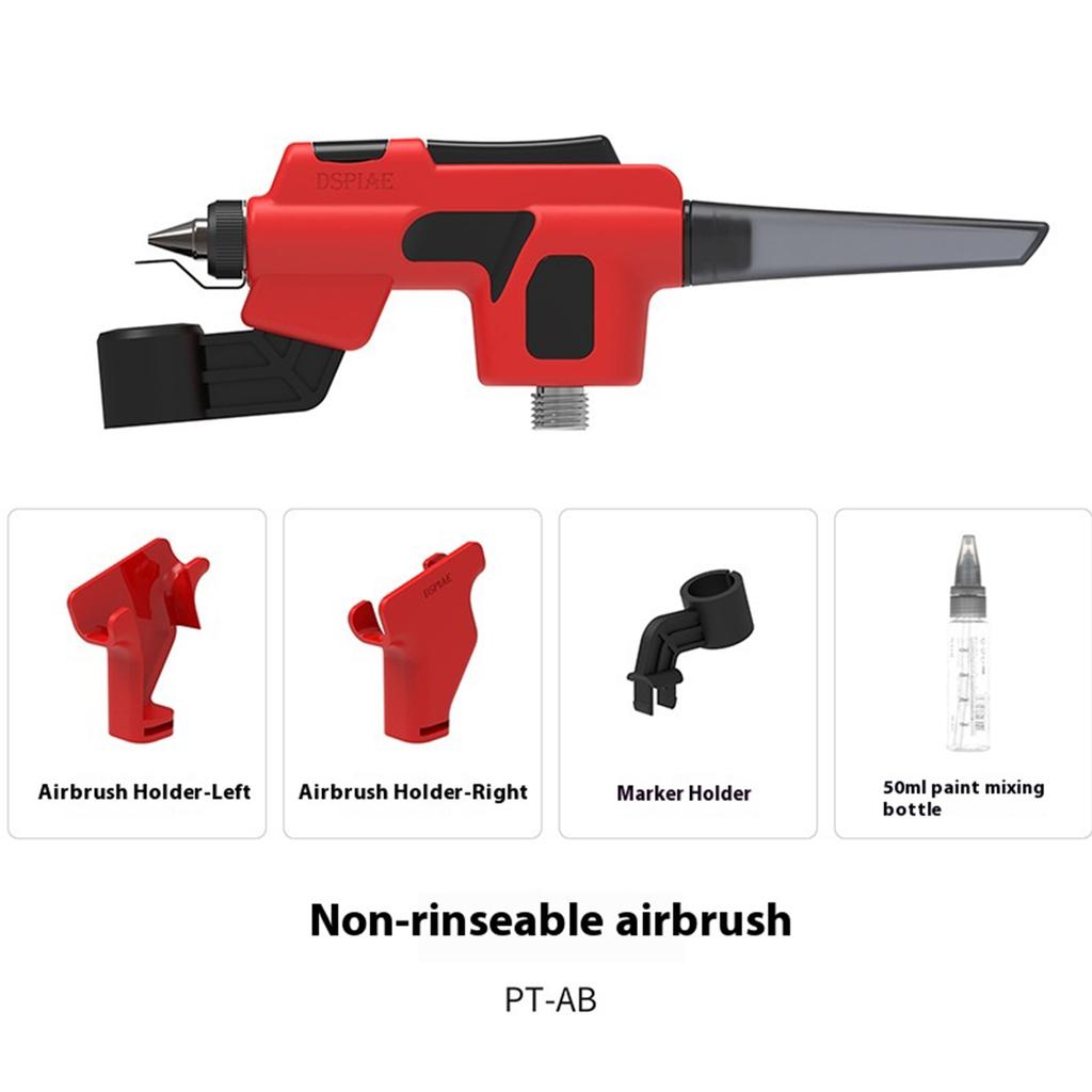 PT-AB Безмоечный аэрограф с подставкой для маркеров Аэрограф, не требующий очистки Аэрограф, который не нужно мыть Быстрая смена цвета Краска для хобби DIY Рукоделие Инструменты