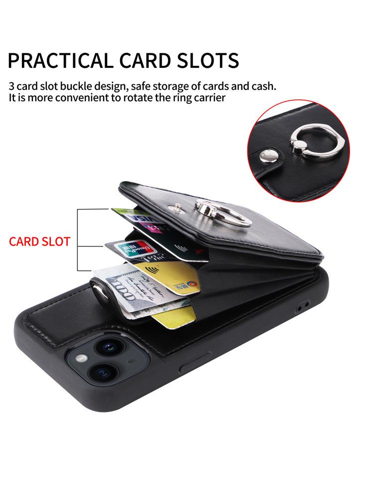 Креативный кожаный чехол для iPhone 12/13 Pro Max/14 с держателем для карт Accordion