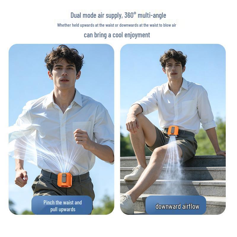 Portable High-Speed Waist & Neck Cooling Fan with Digital Display