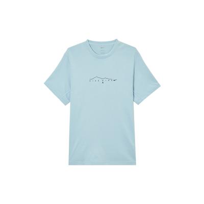 Базовая футболка Dri-Fit, трендовая, минималистичная, универсальная, модная, однотонная, с логотипом бренда, с коротким рукавом, мужская, топы, светло-армейский-синий IF0374440