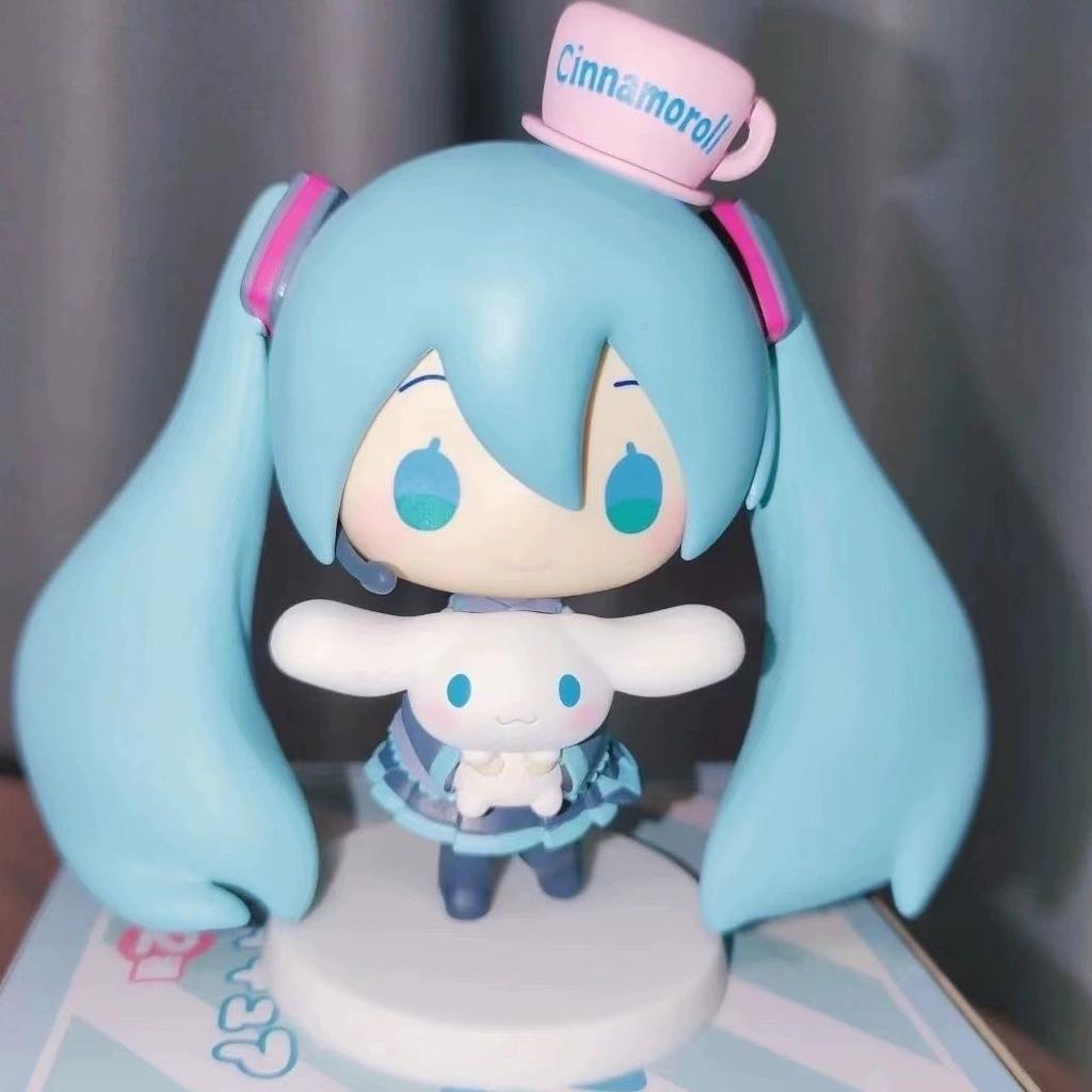 Кавайная Хацунэ Мику VOCALOID Фуфу Чиби Фигурка Мультяшная Кукла Настольное Украшение Фигурки Действия ПВХ Модели Аниме Коллекционные Предметы
