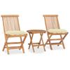 Day and Night - Day and Night Folding Garden Dining Set 3 Pieces Teak Wood Cushions