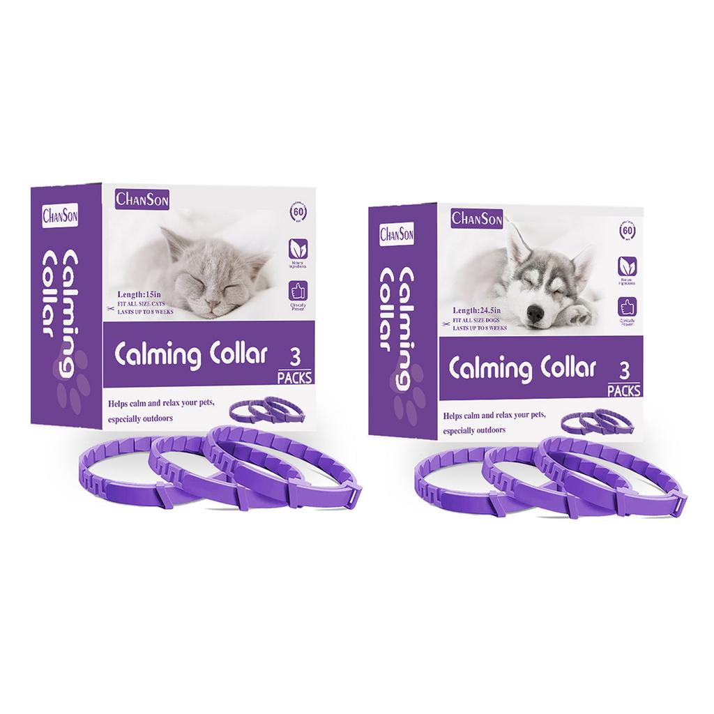 3 шт. Успокаивающий ошейник для кошек, ошейник с феромонами для собак, успокаивающий ошейник с защитой от беспокойства у домашних животных, расслабляющий и успокаивающий силиконовый ошейник