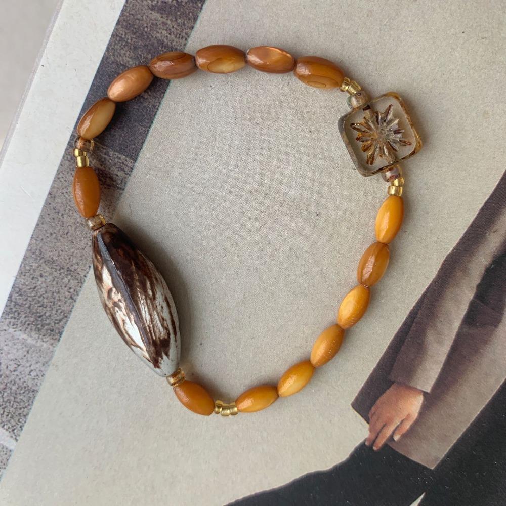 Ювелирные аксессуары Браслет из рисовых бусин Изысканный браслет с подвесками Кольцо на руку Женщины