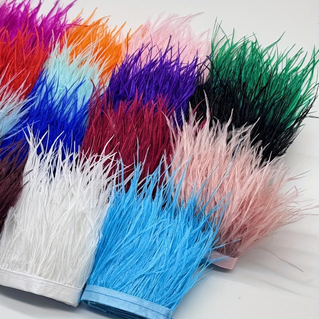 1Meter Real Pink Ostrich Feather Fringe 8-10CM Fluffy Feather Tassel Trim for Clothing Sewing DIY Dress Decoration Accessories