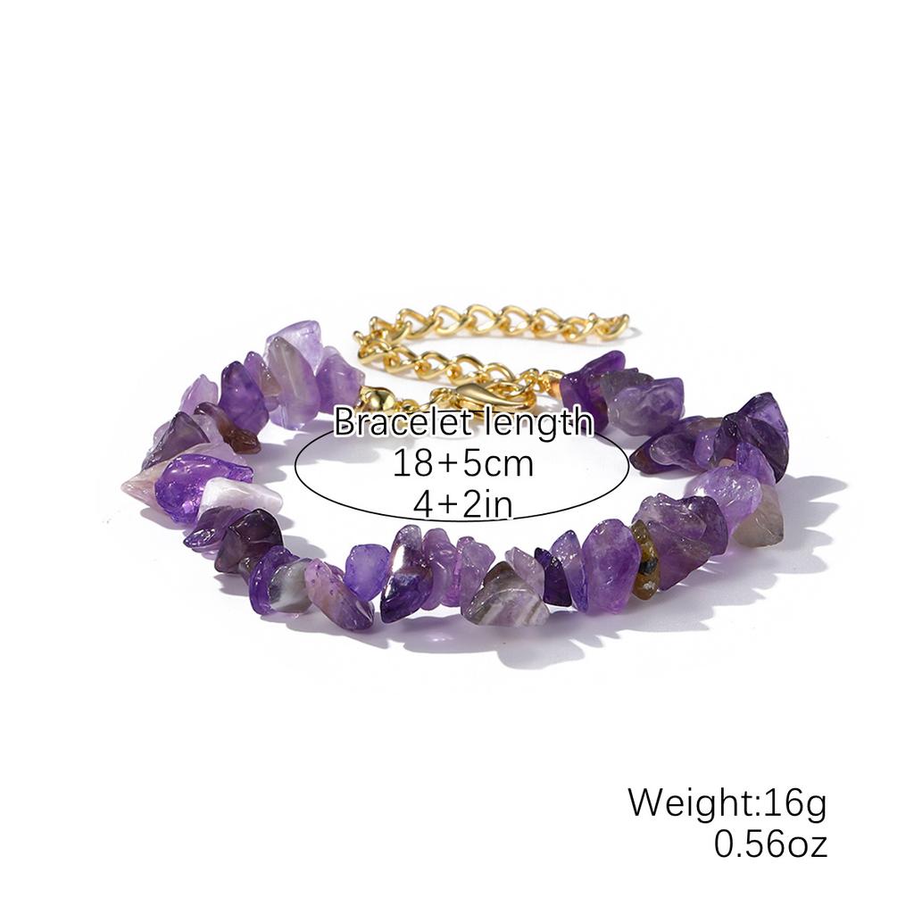 Простота Очаровательные Ювелирные Изделия Подарочные Аксессуары Цепочка Натуральный Гравий Бусины Браслет Браслеты Унисекс Кристалл Богемия