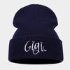 New Fashion Letter Embroidery Wool Stacking Hat Women's Literary Retro Versatile Casual Knitted Cold Hat