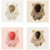 Faux Fur Winter Baby Hat Scarf One-Piece Soft Kids Cap for Girls Boys Cartoon Warmer Neck Ears Baby Bonnet Infant Accessories