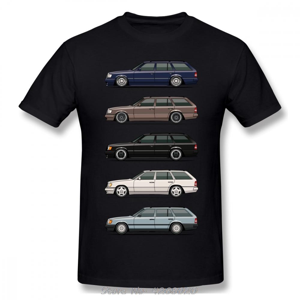 Новая стопка футболок с изображением универсалов W124 S124 E-Class, мультяшные, мужские, хлопковые, унисекс, уличная одежда, крутые автомобильные футболки, Харадзюку