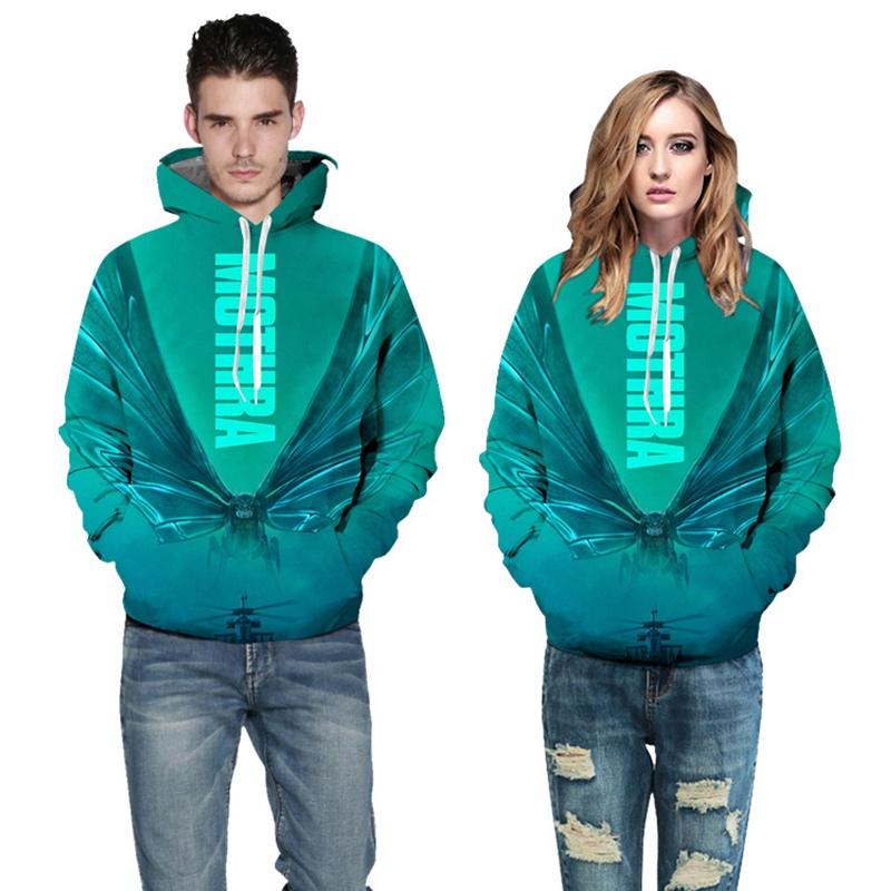 Роскошное новое худи с 3D-принтом Годзиллы Короля Монстров для мужчин и женщин