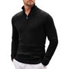 Men  Long Sleeves  Standing Collar  Half Zipper  Knitted Sweater