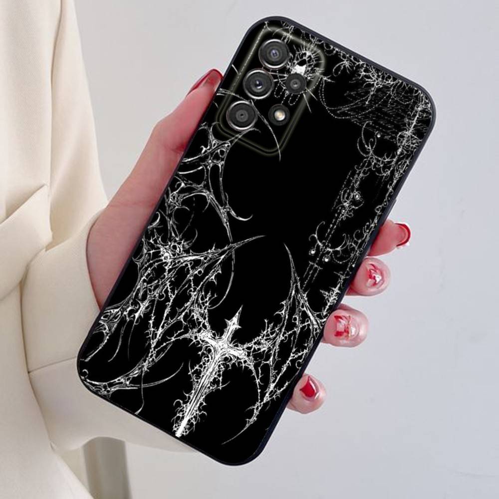 Готический Кибер Сигил Глаза Черепа Чехол для Телефона Samsung S25,24,21,22,23,30,Ultra,20,Plus Черный мягкий силиконовый чехол