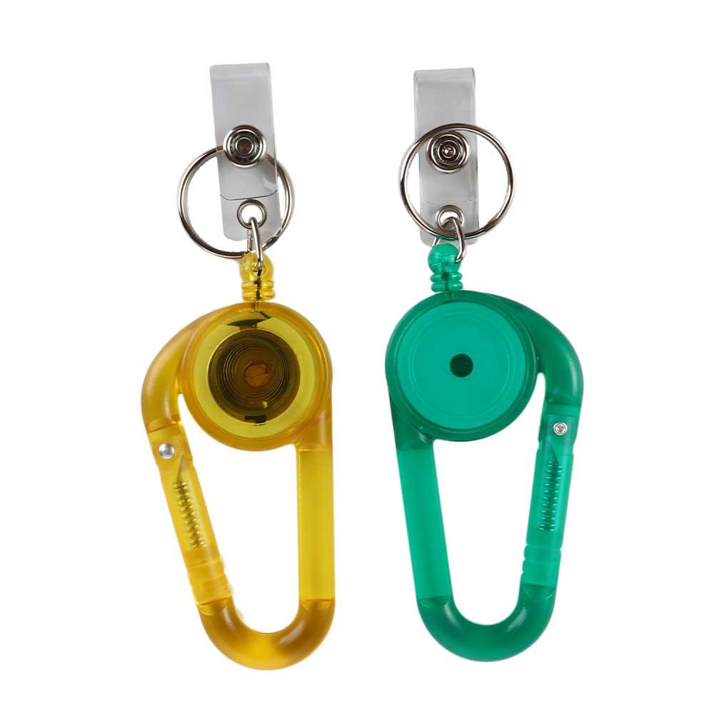 Card Holder Outdoor Telescopic Easy Pull Buckle Carabiner Keychain Badge Holder Badge Reel Clip