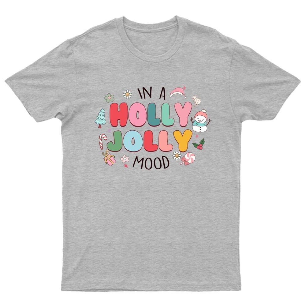 In A Holly Jolly TShirt Unisex Gift Retro Seasonal Funny Xmas Santa Unisexs