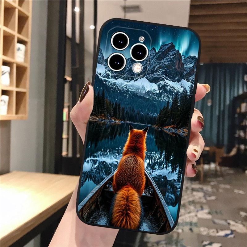 Чехол для телефона Carcasa Funda Для iPhone 17 Pro Max 17 Air 16 15 14 13 Pro Max 15 16 Pro 15Plus Милая лиса