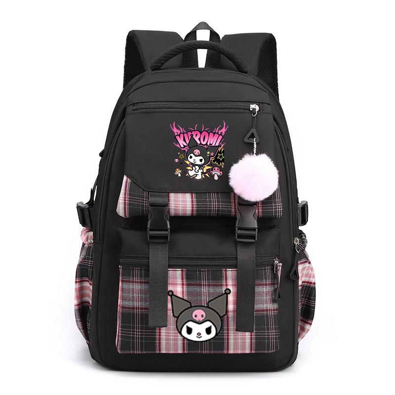 Cartoon Pattern College Style Backpack Large Capacity Junior High School High School Student Cute Style Schoolbag