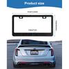 Carbon Fiber License Plate Frames- Black Plastic Car Tag Holder, 2 Pack 2 Hole Front Rear Bracket With Screw Caps And Car Door Handle Stickers