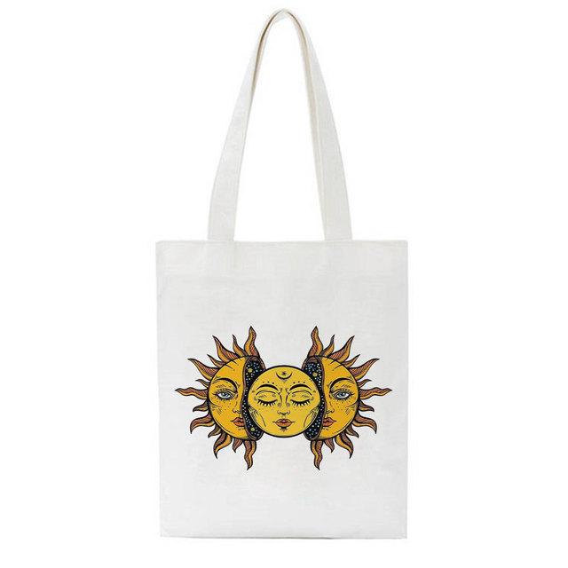 Korea Ulzzang Fun Skeleton Female Shopping Canvas Tote Casual Large-capacity Cartoon Women Bag Harajuku Punk Shoulder Bags