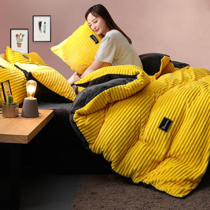 Coral Fleece One-piece Duvet Cover Winter Double-sided Flannel Flannel Student Dormitory Single Duvet Cover