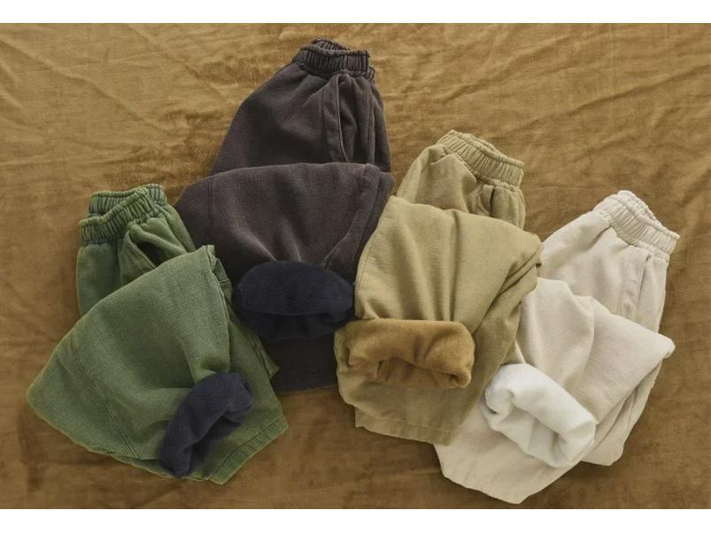 Шаровары из утолщенного бархата рами и хлопкового льна - Весна 25 Женские брюки для медитации