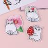 12 Pcs Cartoon Animal Embroidered Patches White Cats Sewing Patches Iron On Patches Applique Patches Sew On Patches