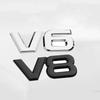 1Pc 3D Metal V6 V8 Logo Engine Displacement Rear Trunk Tailgate Car Badge Decal Side Wing Emblem Sticker Car Styling Acceesories