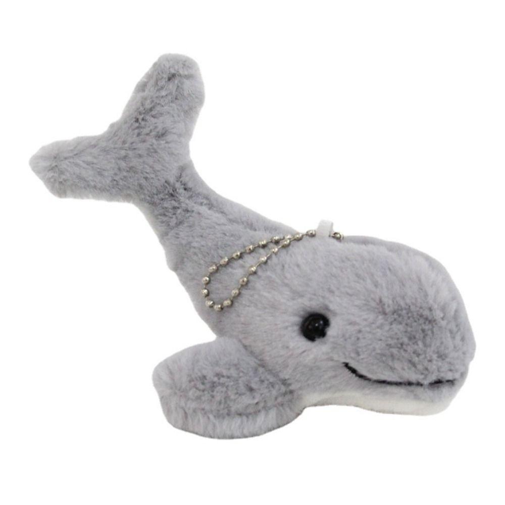 Kawaii Plush Stuffed Whale Keychain Cute Marine Organism Keyring Cetacean Pendant Bag Hanging