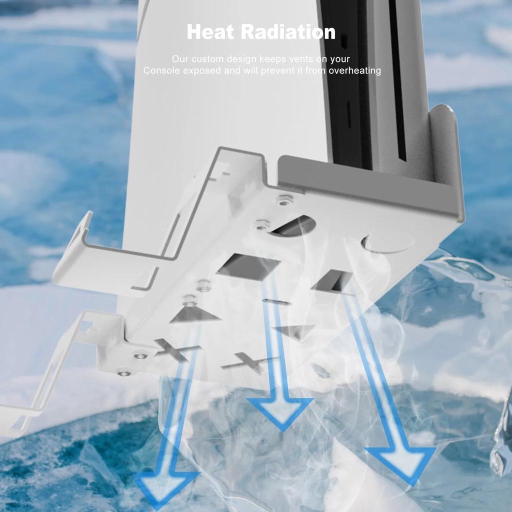 Для PS5 тонкий настенный держатель для хранения, кронштейн для консоли геймпада, держатель для гарнитуры, экономия места для Playstation 5S/VR2, аксессуары