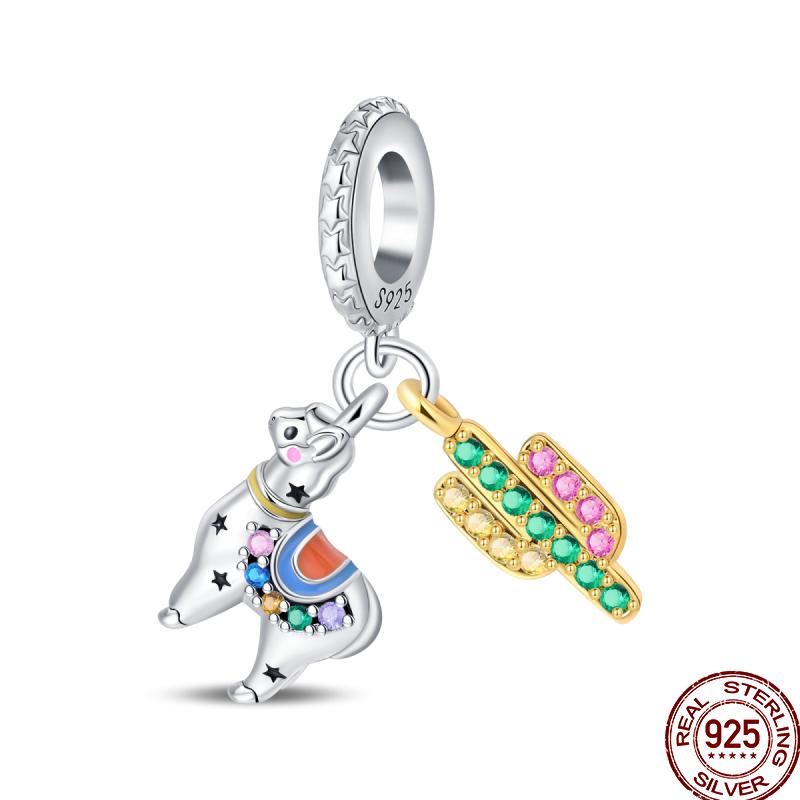 Pyramid Series Copper Mystical Cat Elephant Religious Style Charm Beads Suitable For Pan Original Bracelet Diy