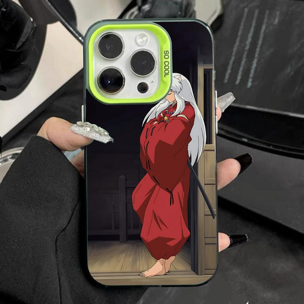 Anime I-Inuyasha Phone Case For iPhone 16,15,14,13,12,11,Pro,Max,Plus,Mini,XS,SE Anti Fall Green Matte Hard Bumper