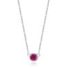 Estelle Official Online Exclusive Women's Silver Rhodium-Plated Necklace with October Birthstone Pink Tourmaline (Product Code: 0773-0899-0019-0000)