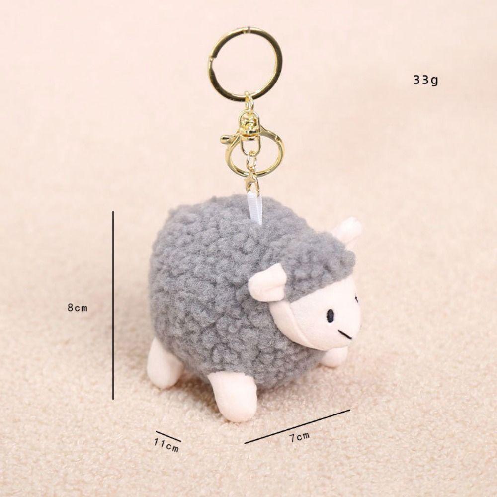 Lifelike Lamb Plush Keychain Plush Chubby Lamb Plush Toy Stuffed Animal Keyring  Bag Decoration