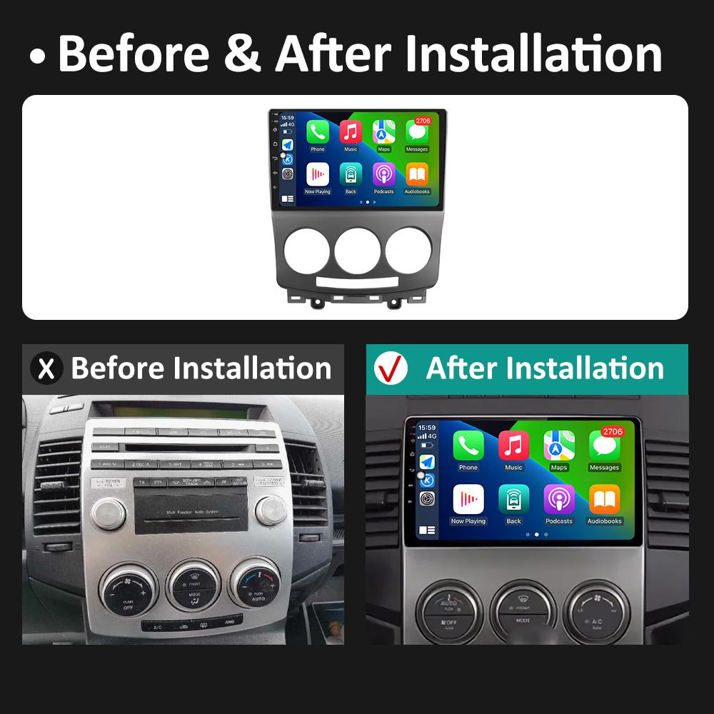 9 дюймовый Android Auto для MAZDA 5 2005 2006 2007 2008 2009 2010 Беспроводной Carplay Вентилятор охлаждения WIFI QLED IPS Экран WIFI Аксессуары