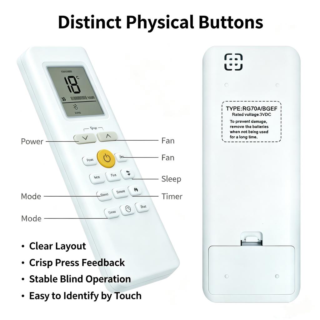 FAZV RG70A/BGEF AC Remote for Midea Kaysun Comfee Mabe Springer RG70E/BGEF RG70E1/BGEF RG70E2/BGEF RG70E3/BGEF RG70C/BGEF