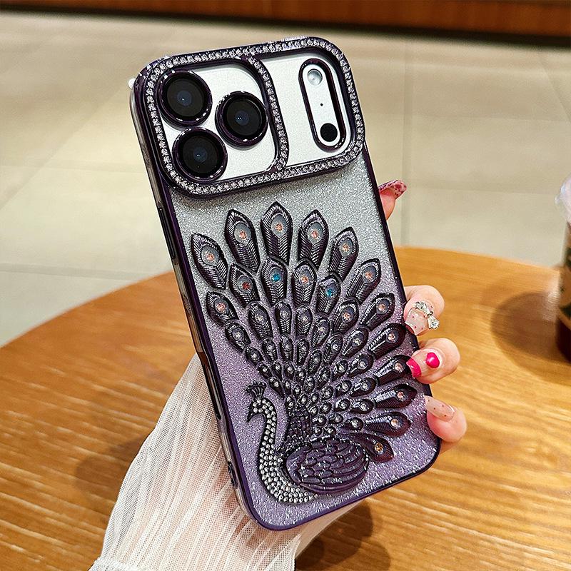 Чехол-градиент «Алмазный павлин» для iPhone 17 Pro Max