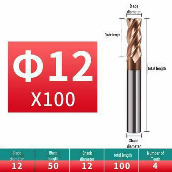 Фреза из вольфрамовой стали с 4 режущими кромками, 55 градусов - цельный твердосплавный концевой резец с прямым хвостовиком - фреза с ЧПУ
