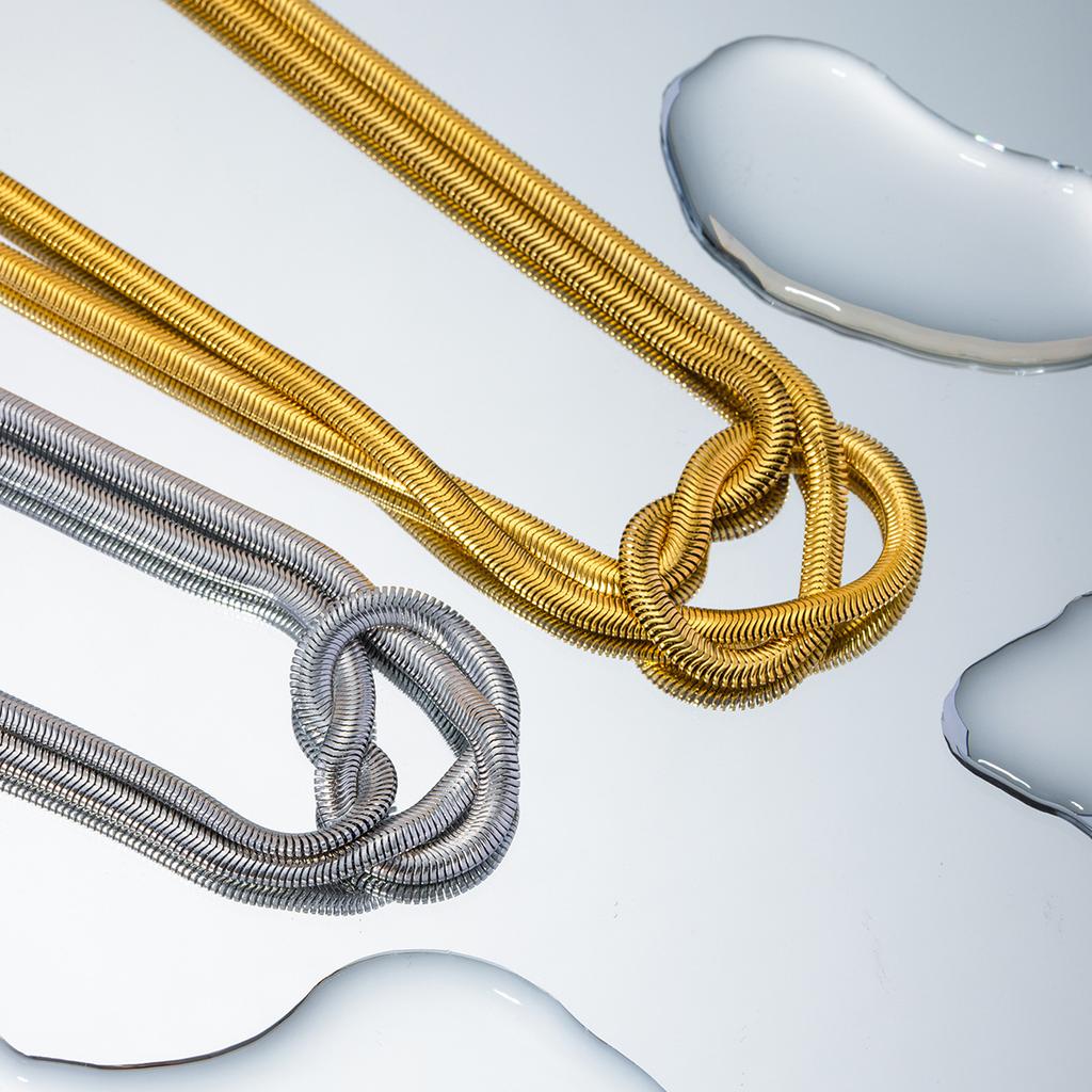 Yori 316L Stainless Steel Double Layer Necklace 18K Gold Color Plated Pendant Stylish Jewelry Trendy Waterproof & Cheaper