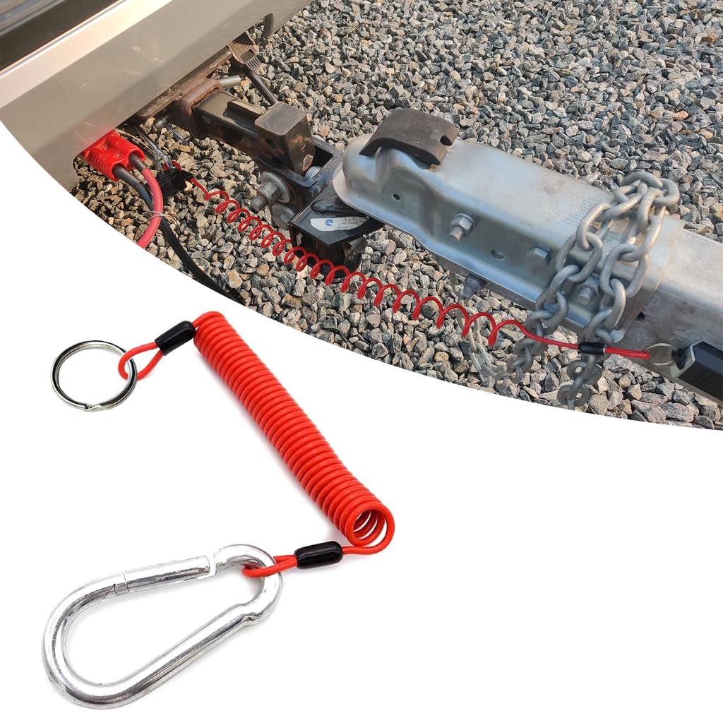 4FT/6FT пружинный буксировочный спиральный провод с зажимом для троса прицепа для замены выключателя аварийного отключения автофургона