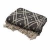 Cotton Throw Blanket Boho Black Beige Regency 125x150cm